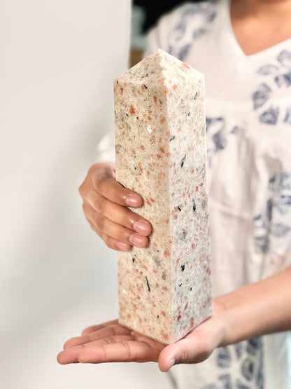 Sunstone Four-Facet Tower – 1910 Gm - Ignit Joy • Embrace Confidence • Manifest Positivity