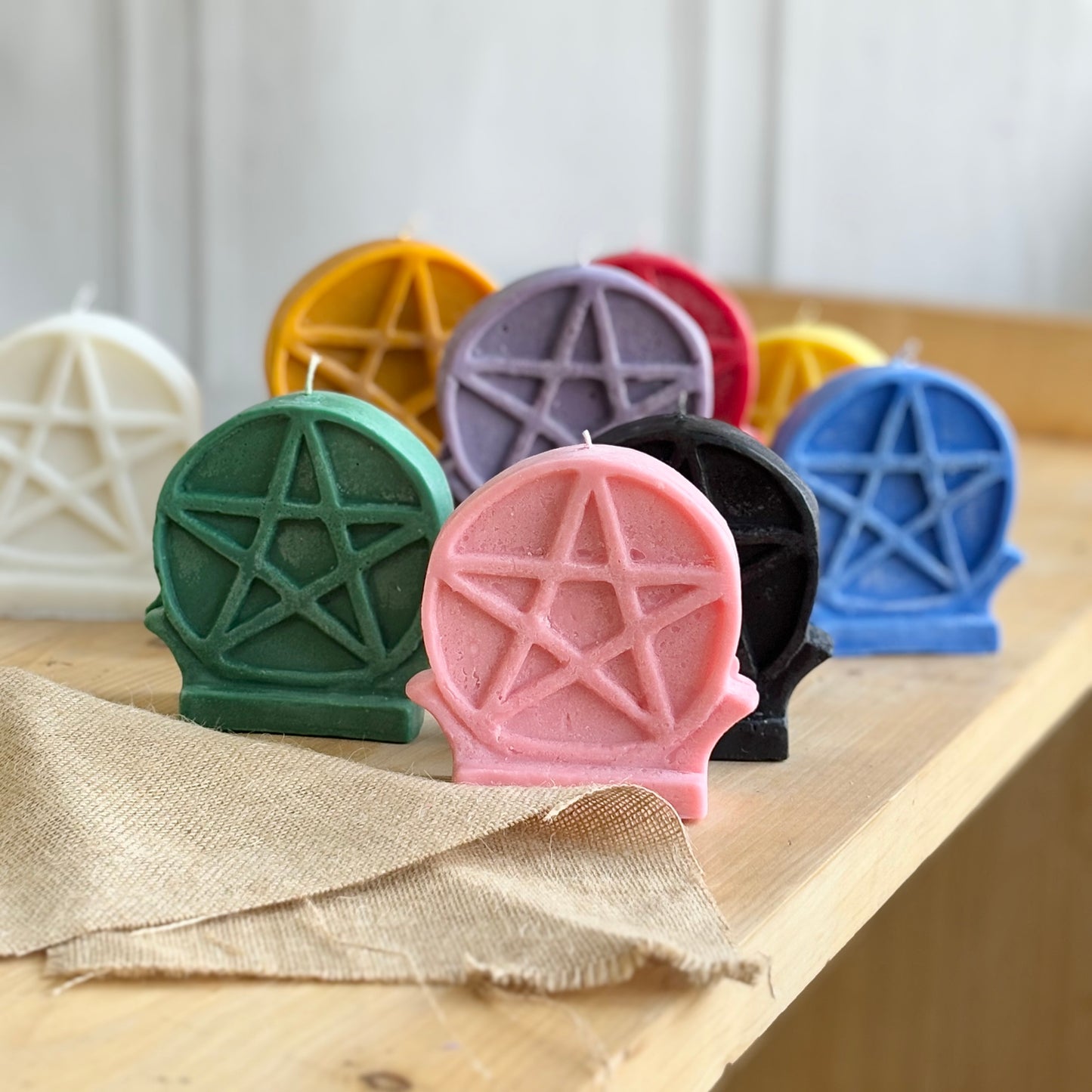 Pentacle Altar Soy Candle | Colour Option Available