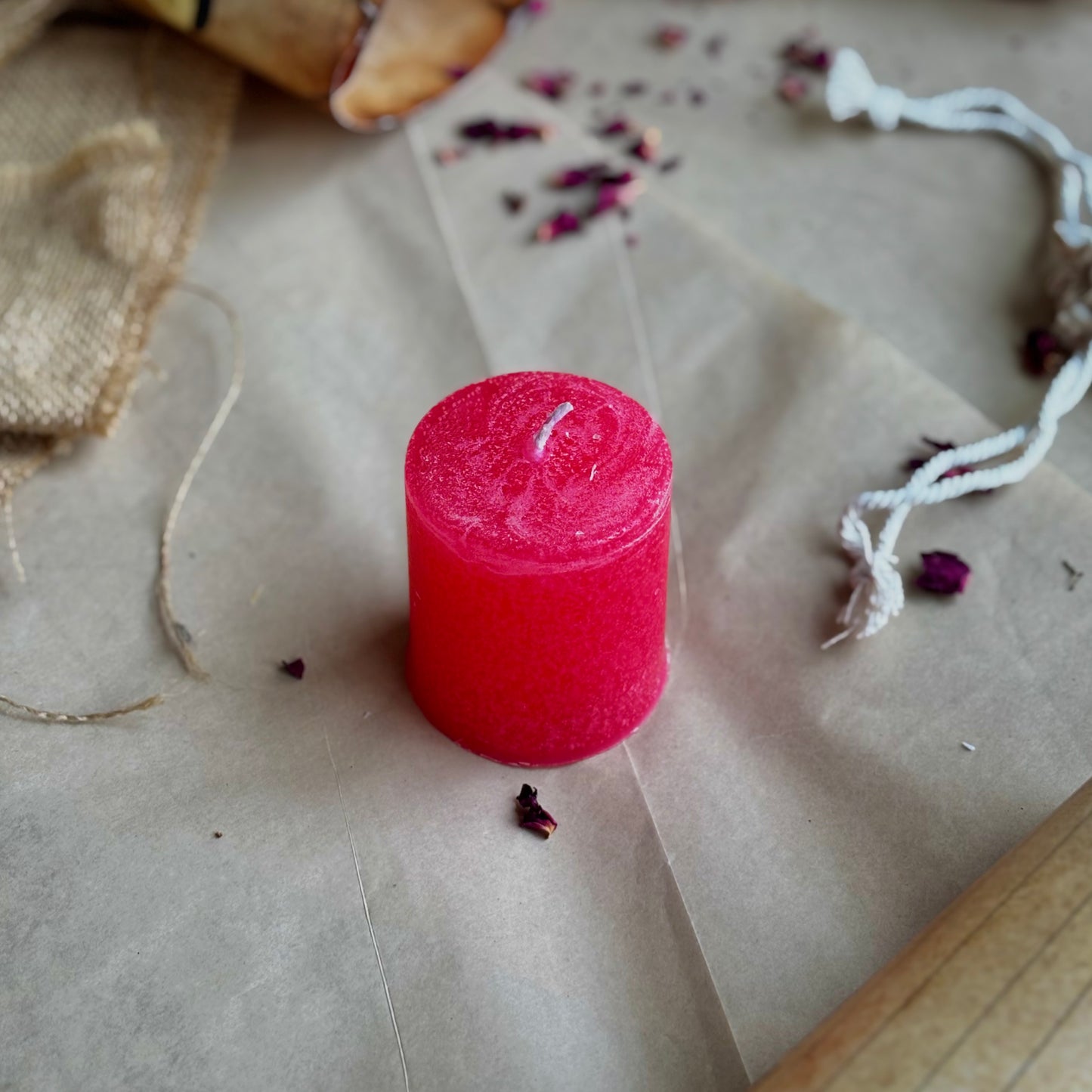 Pink Pillar Candle 2 Inch – Paraffin Wax Ritual & Décor Candle | Pack of 4