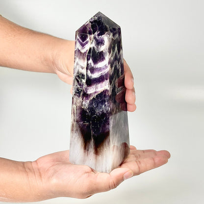 Four Facet Chevron Amethyst Tower – 801g - Amplified Intuition & Focused Healing