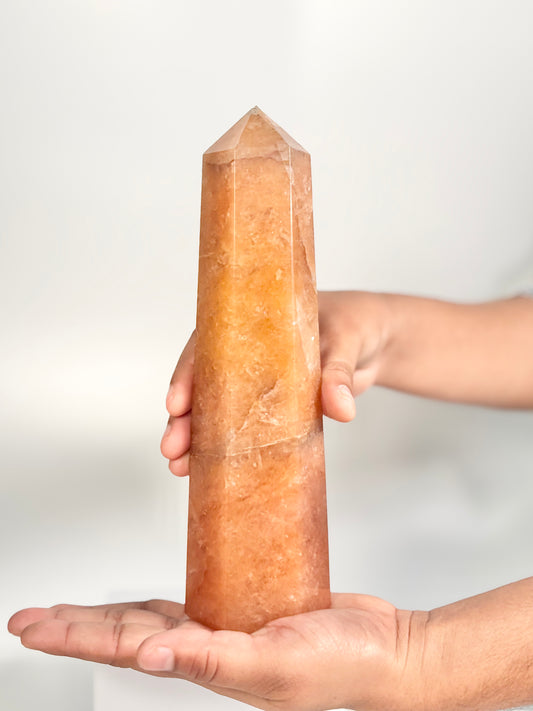 Red Aventurine Six-Facet Tower – 882g - Boost Vitality • Spark Motivation • Manifest with Confidence