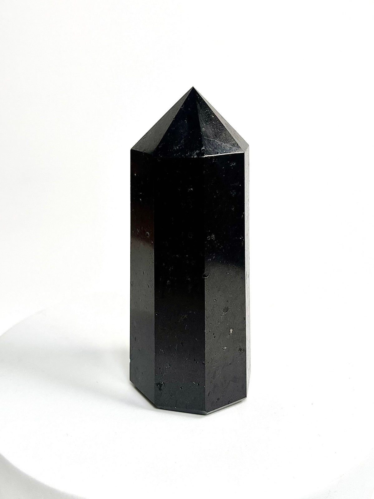 Natural Black Tourmaline 8-Facet Tower