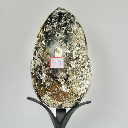 Extra Large Peruvian Pyrite Druzy Egg Carving 8.1 Kg – Abundance & Prosperity