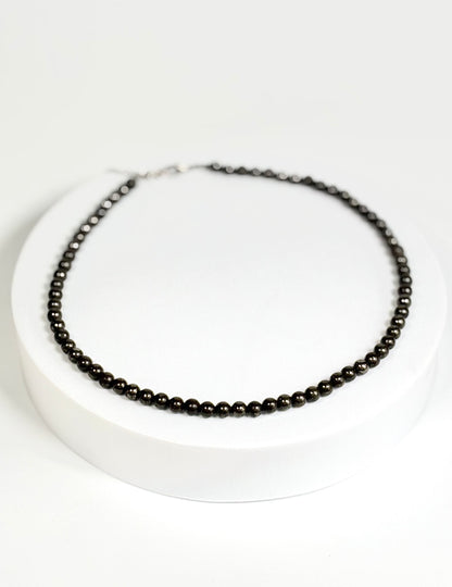 Pyrite Round Bead Necklace – Natural Stone