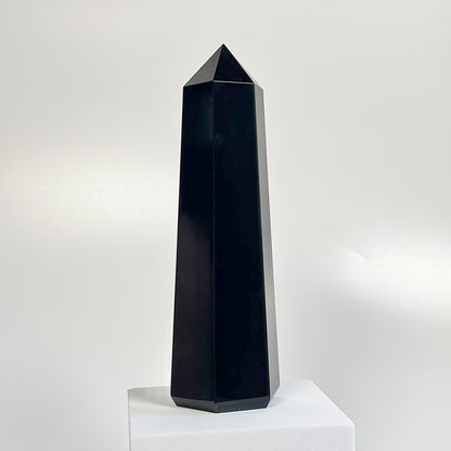 Black Obsidian Six-Facet Tower – 656g - Ground • Shield • Release