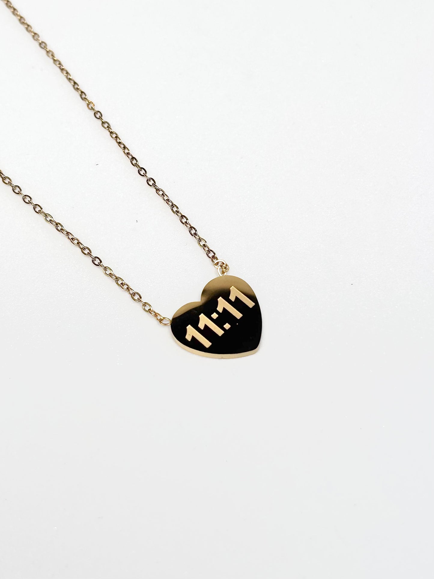 11:11 Heart Pendant Necklace | Gold-Plated Stainless Steel | The Lilith Store