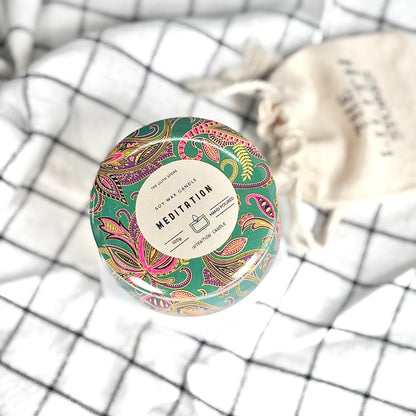 Meditation Tin Container Soy Intention Candle - 100 g