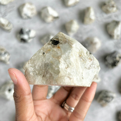 Rainbow Moonstone Raw with Polished Point - 200 Gm | Cultivates Compassion & empathy