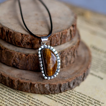 Tiger's eye Pendant with Cord | Wealth & Fortune