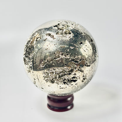 Extra Large Peruvian Pyrite Druzy Sphere 5.7 Kg – Abundance & Prosperity