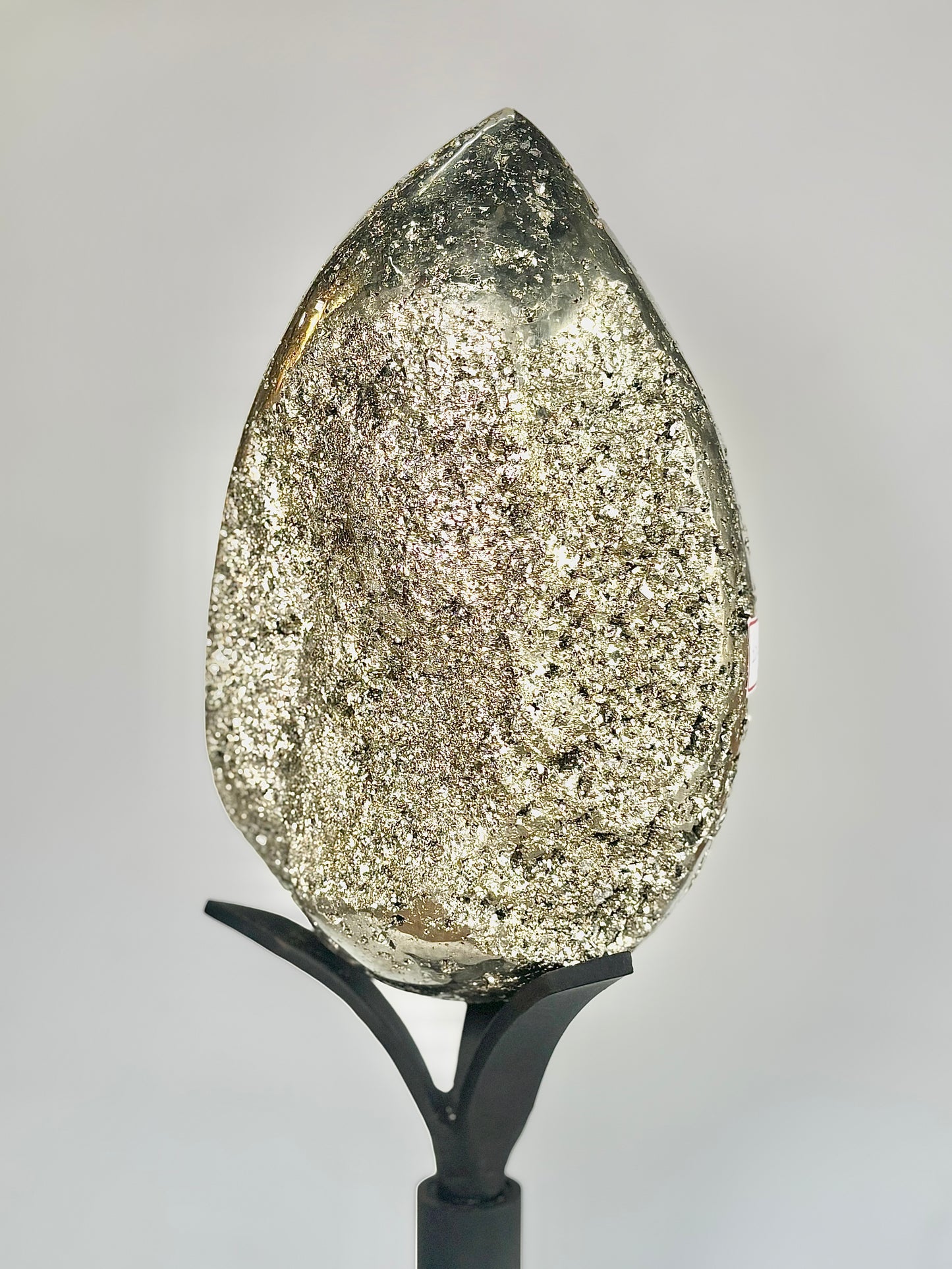 Extra Large Peruvian Pyrite Druzy Egg Carving 10.7 Kg – Abundance & Prosperity