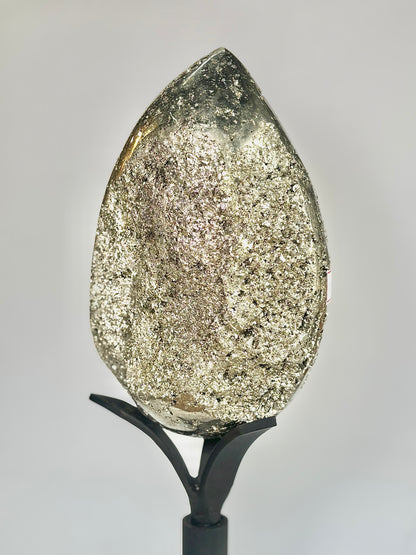 Extra Large Peruvian Pyrite Druzy Egg Carving 10.7 Kg – Abundance & Prosperity