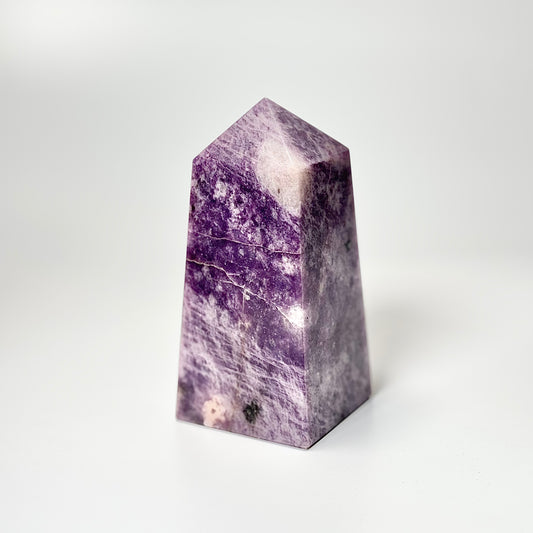 Four Facet Lepidolite Tower – 570g - Soft Tones & Steady Presence