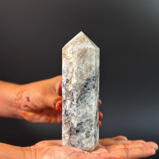 Rainbow Moonstone Large Tower - 500 Gm | Compassion & empathy