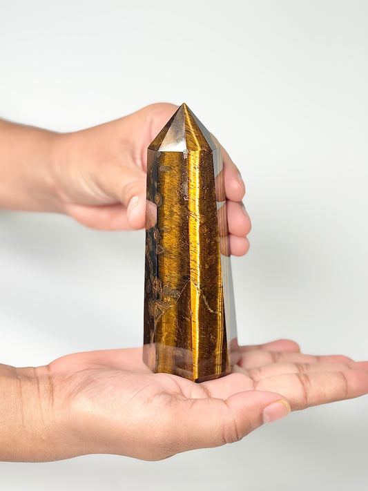 Eight Facet Tiger’s Eye Tower – 298g - Strength, Balance & Timeless Appeal