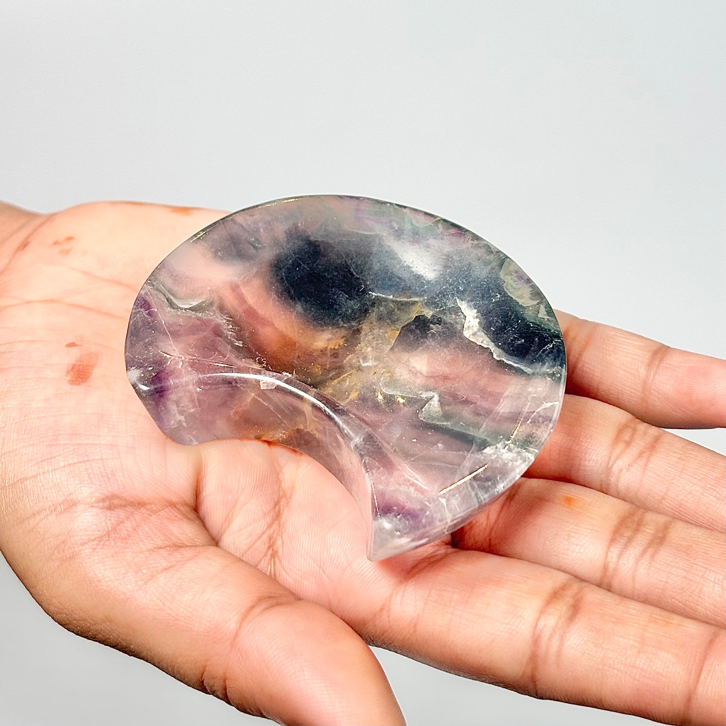 Crescent Moon-Shaped Fluorite Bowl