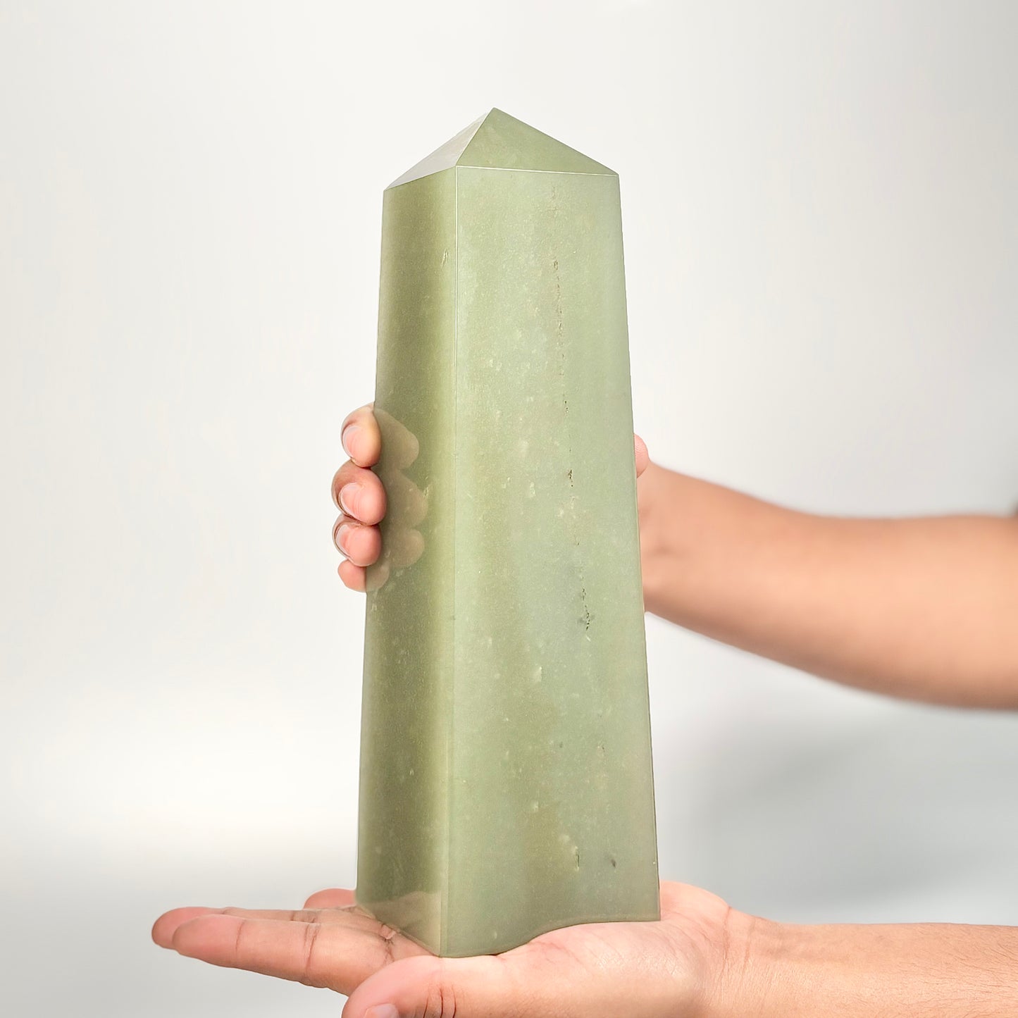 Green Aventurine Four-Facet Tower – 1802g - Attract Luck • Inspire Growth • Help Heart Chakra