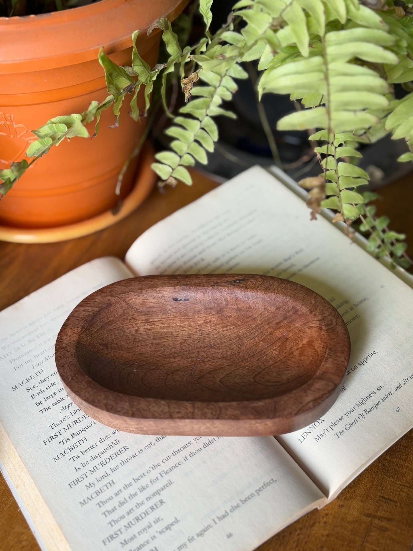 Handcrafted Wooden Oval Bowl | Altarware | Witchy Decor