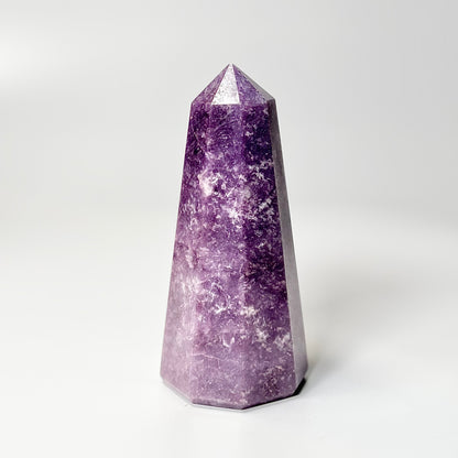 Eight Facet Lepidolite Tower – 490g - Gentle Presence & Refined Balance