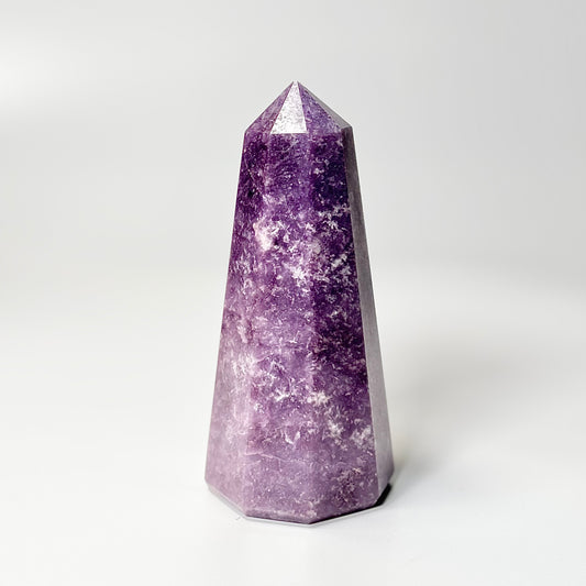 Eight Facet Lepidolite Tower – 490g - Gentle Presence & Refined Balance
