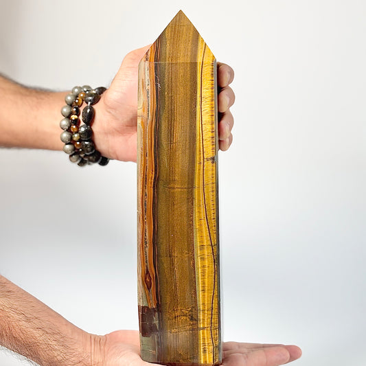 Tiger's eye XXL Four facet Tower - 4.4 Kg