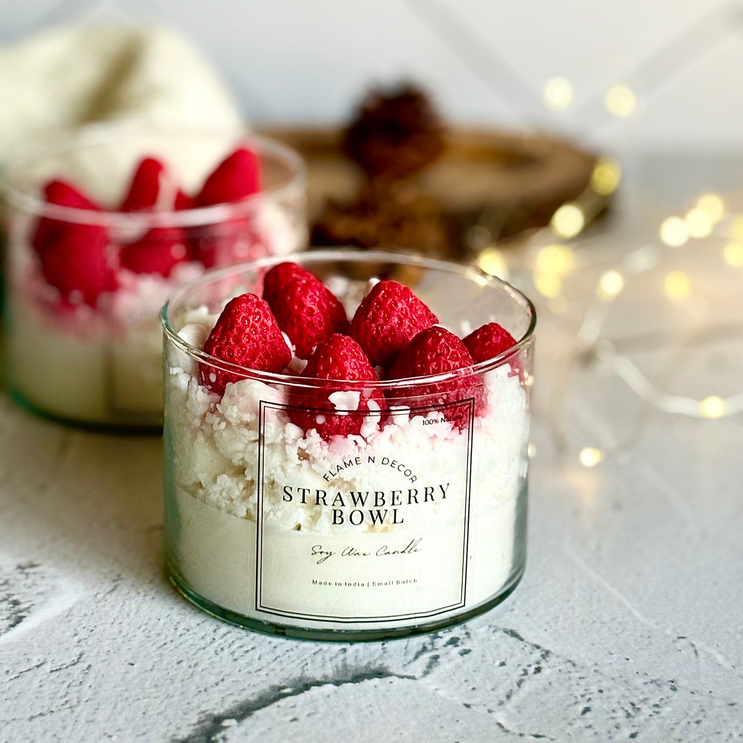 Strawberry Bowl Soy Scented Candle | Dessert Candle