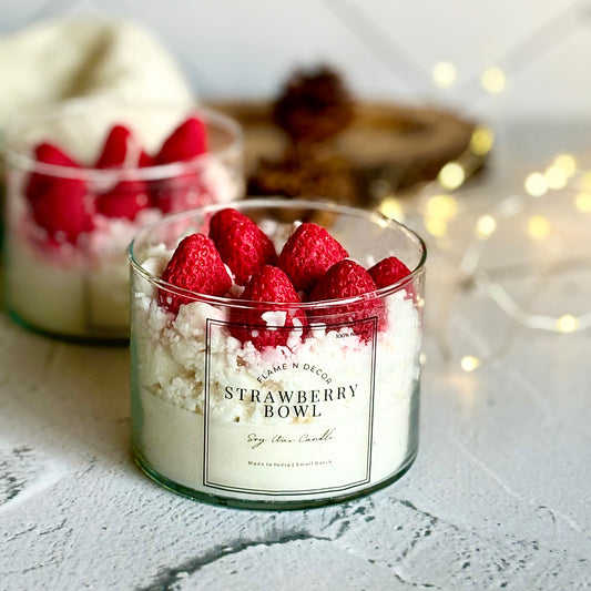Strawberry Bowl Soy Scented Candle | Dessert Candle