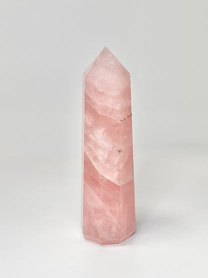 Eight Facet Rose Quartz Tower – 474g - Elegance, Warmth & Gentle Charm
