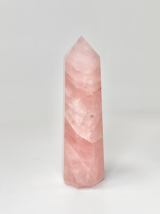 Eight Facet Rose Quartz Tower – 474g - Elegance, Warmth & Gentle Charm