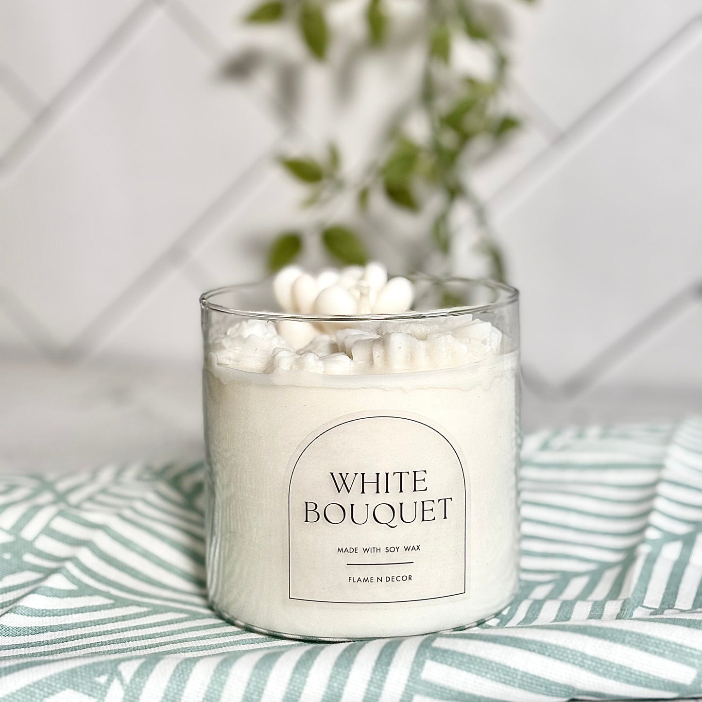 White Bouquet Soy Wax Scented Candle