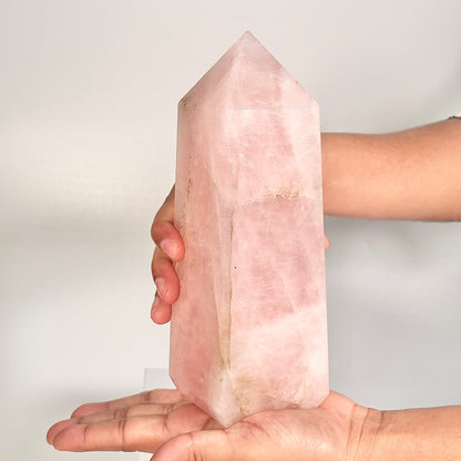 Rose Quartz Four-Facet Tower – 1320g - Attract Love • Heal Emotionally • Radiate Compassion