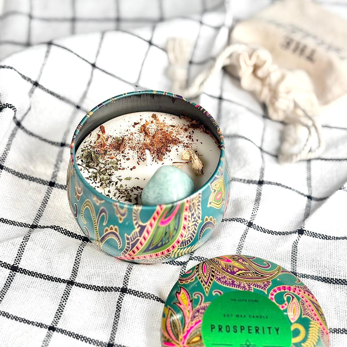 Prosperity Tin Container Soy Intention Candle - 100 g