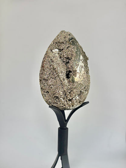 Extra Large Peruvian Pyrite Druzy Egg Carving 8.4 Kg – Abundance & Prosperity