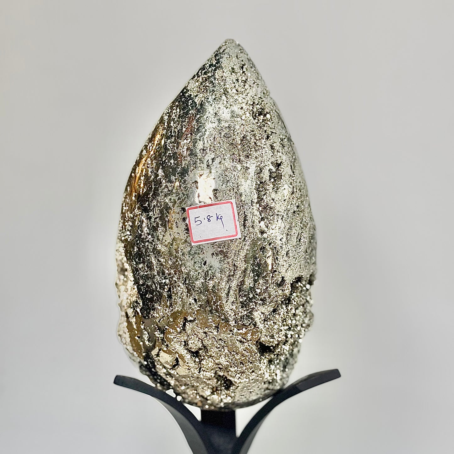 Extra Large Peruvian Pyrite Druzy Egg Carving 5.8 Kg – Abundance & Prosperity
