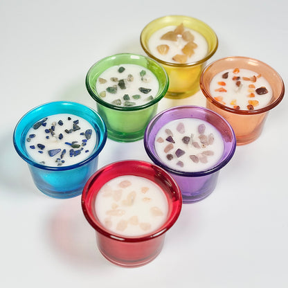 Set of 6 Crystal Tealights – Soy Wax & Scented