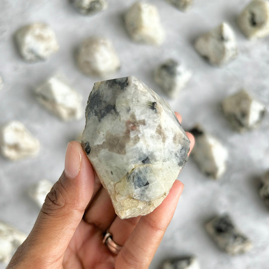 Rainbow Moonstone Raw with Polished Point - 168 Gm | Cultivates Compassion & empathy