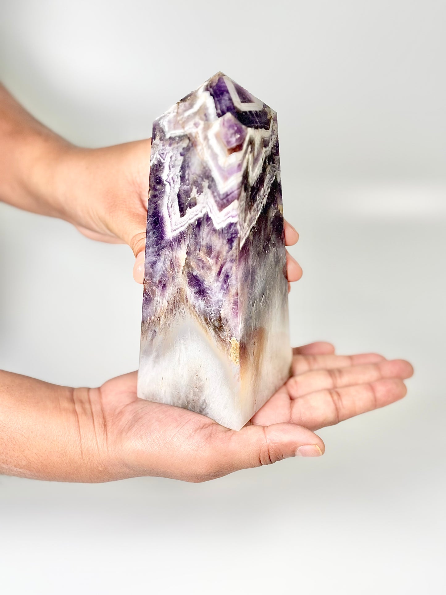 Four Facet Chevron Amethyst Tower – 830g - Amplified Intuition & Focused Healing