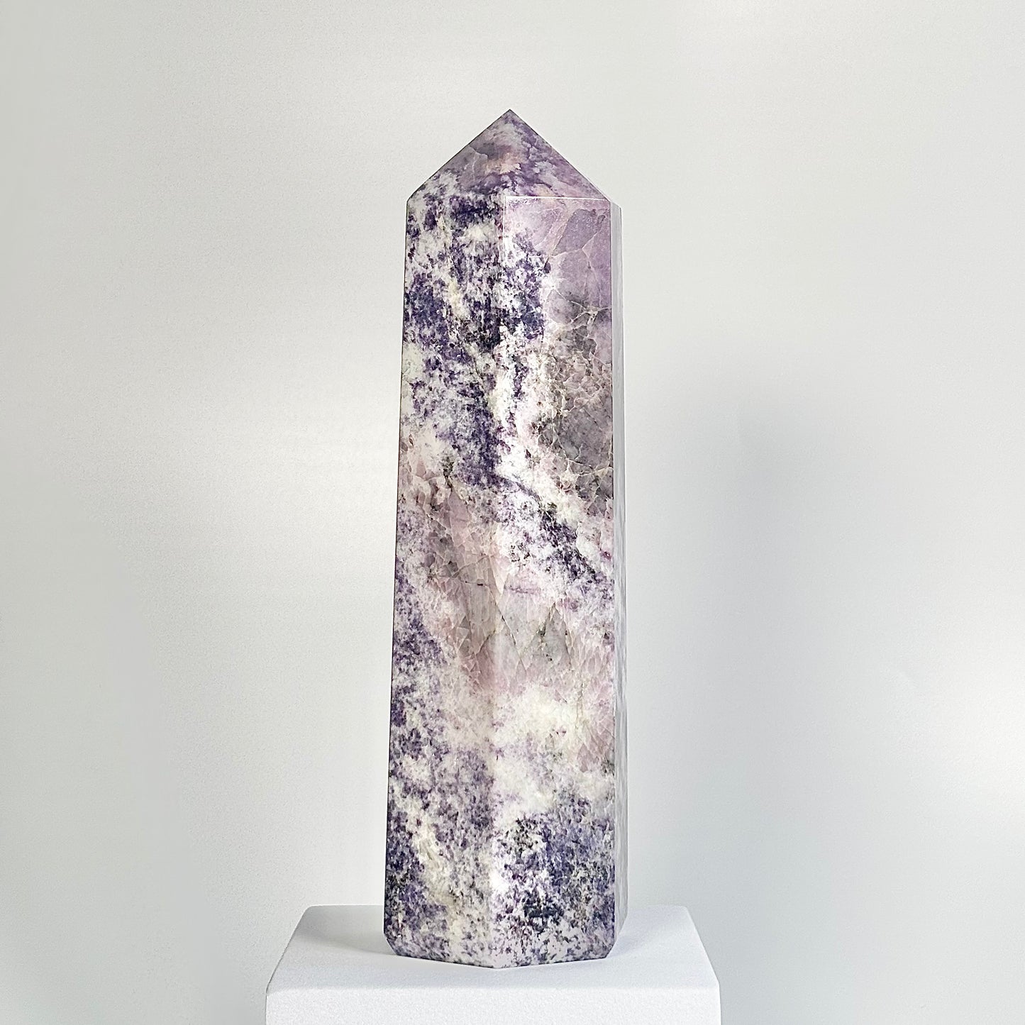 Lepidolite Six-Facet Tower – 1301 g - Calm the Mind • Ease Anxiety • Support Emotional Healing