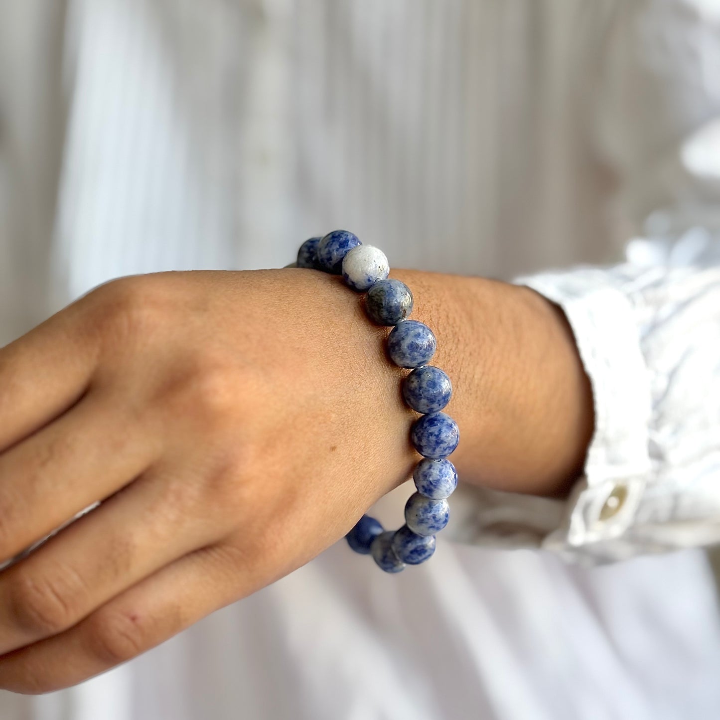 Sodalite Bead Bracelet - 10mm | Stone for Emotional Balance