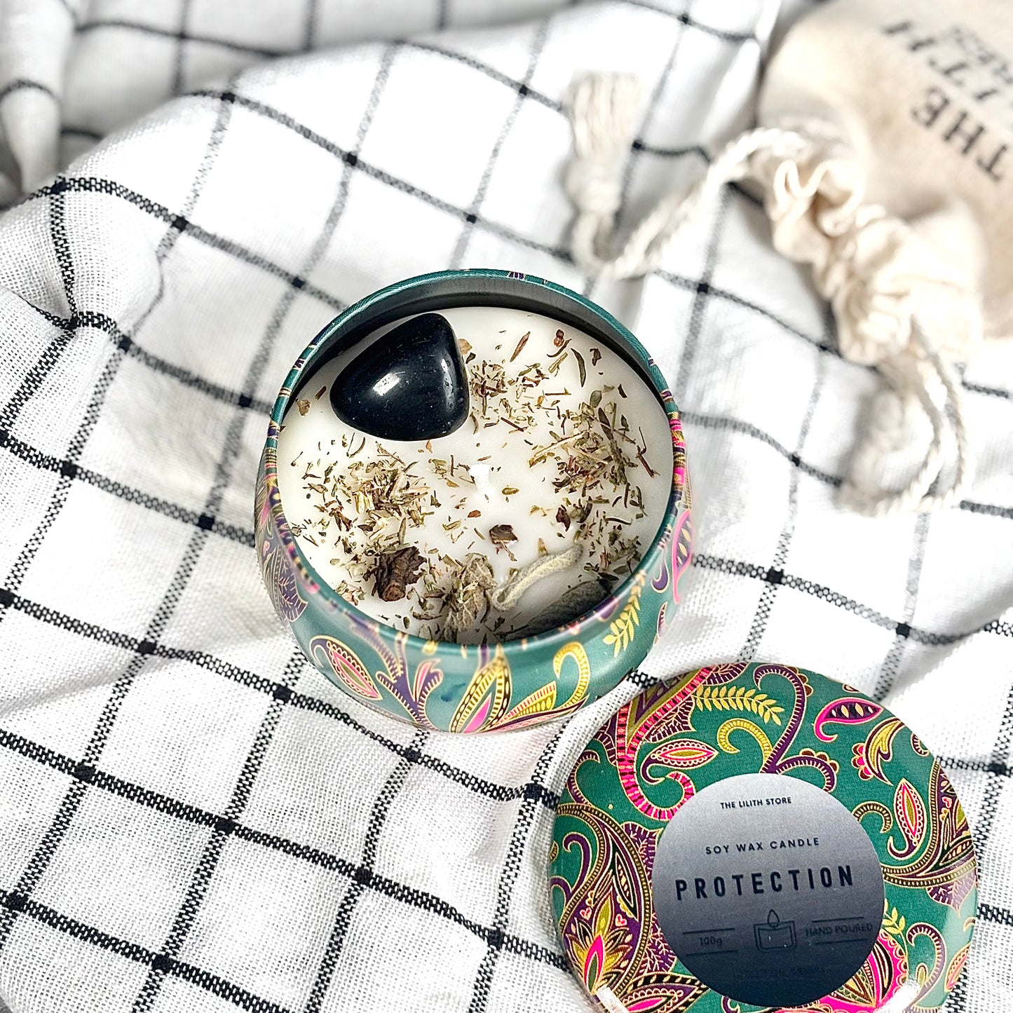 Protection Tin Container Soy Intention Candle - 100 g