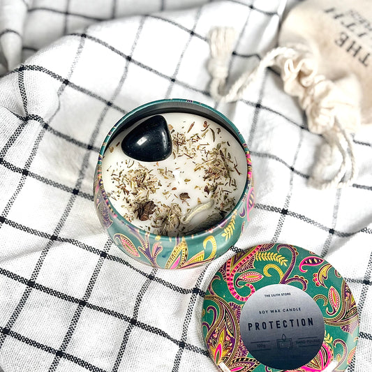 Protection Tin Container Soy Intention Candle - 100 g