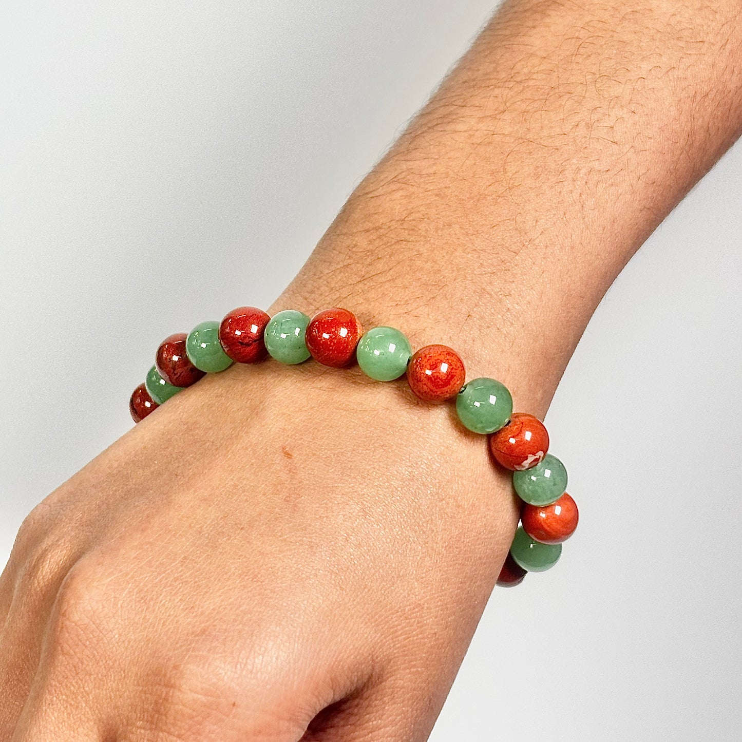 Red Jasper & Green Aventurine Bracelet – Grounding & Prosperity