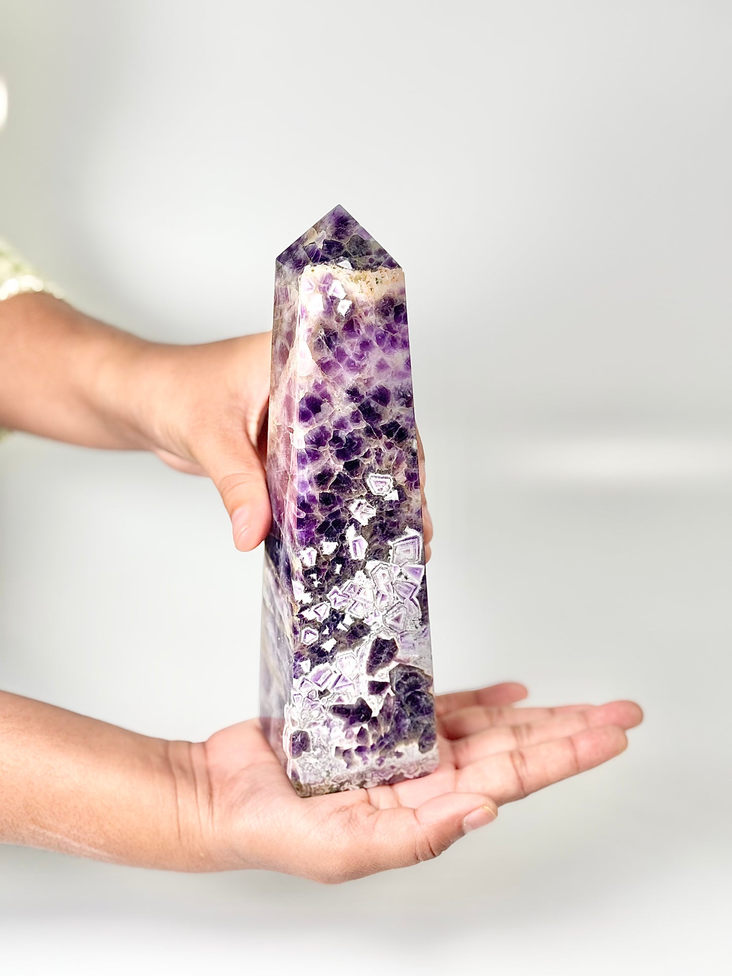 Four Facet Chevron Amethyst Tower – 870g - Amplified Intuition & Focused Healing