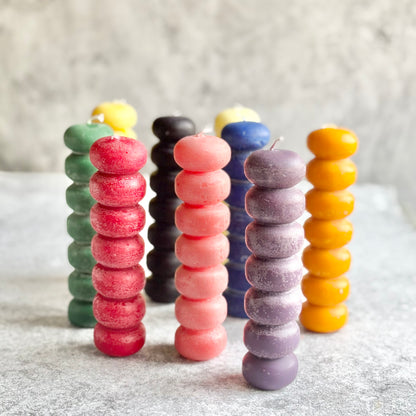 Beeswax Seven Knob figurine Candles | Colour Option Available