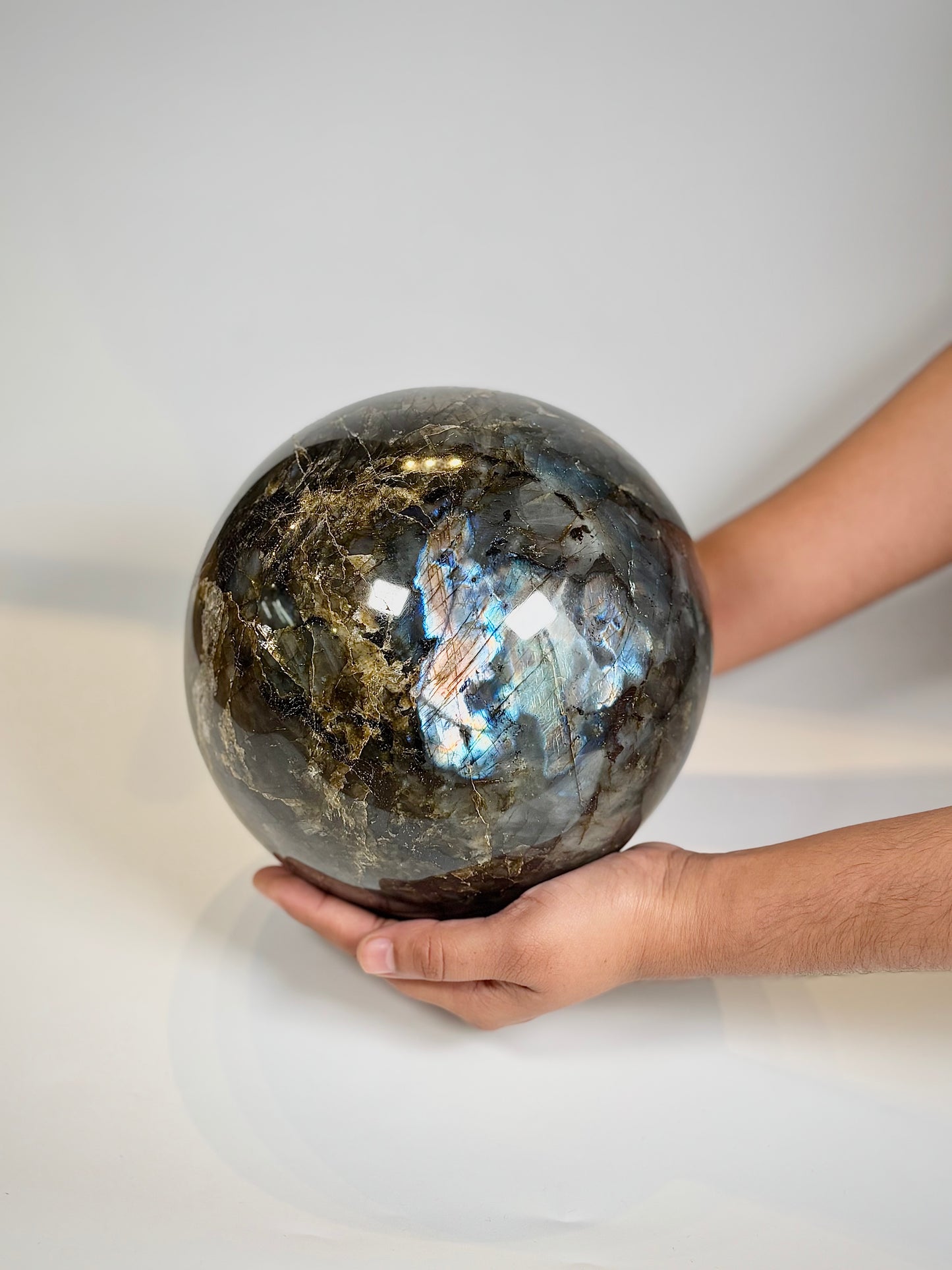 Large Natural Labradorite Sphere (Approx. 6.8 kg)