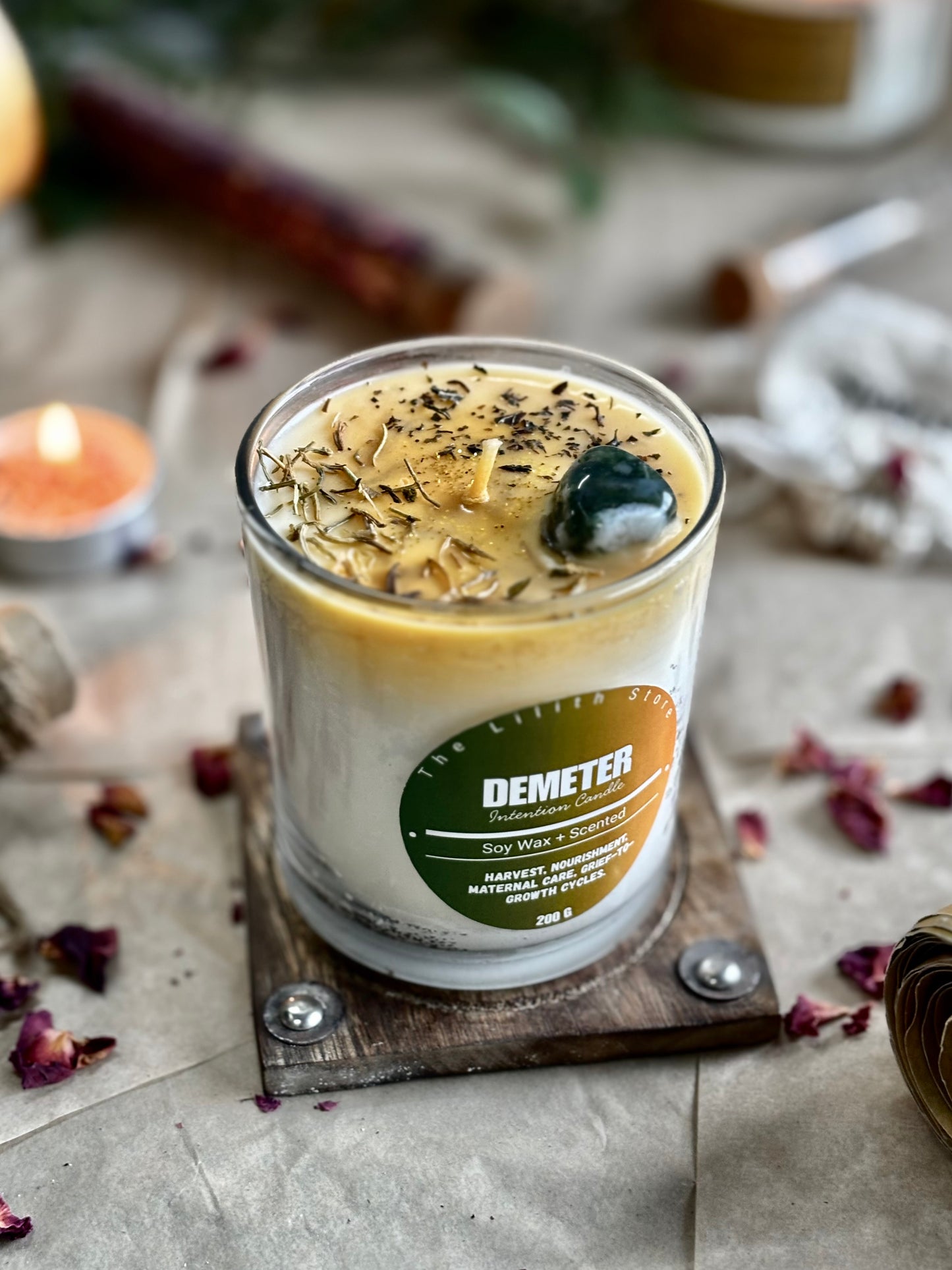 Demeter Altar Candle – 200 g Soy Wax Jar Candle for Ritual & Devotion