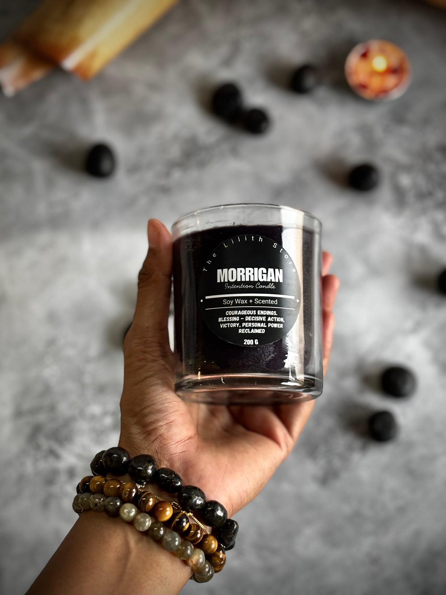 The Morrígan Altar Candle – 200 g Soy Wax Jar Candle for Ritual & Devotion