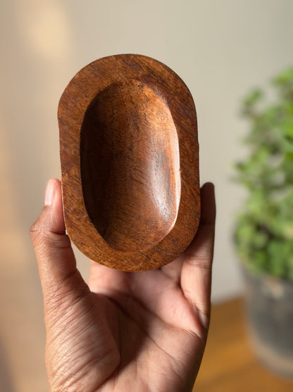 Small Oval Wooden Bowl | Witchy Altar | Altarware