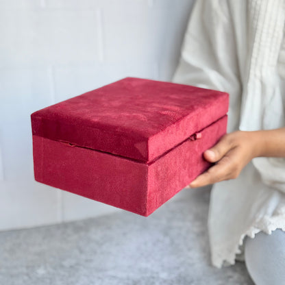 MDF Wooden Velvet Box | Perfect for Storing Tarot Cards and Crystals | Medium