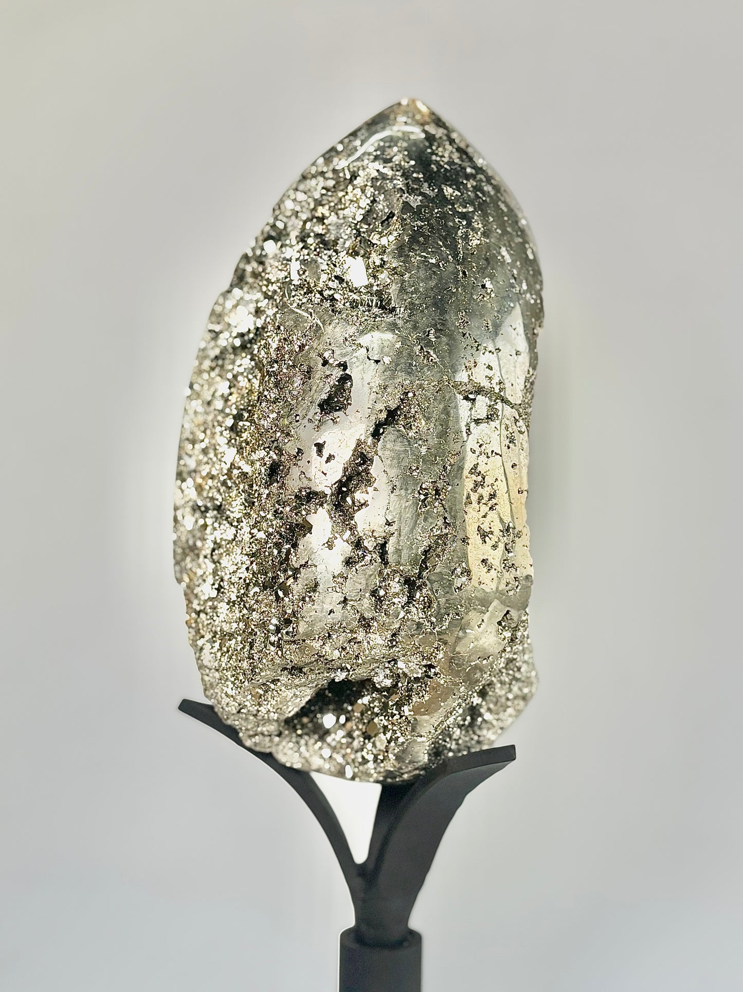 Extra Large Peruvian Pyrite Druzy Egg Carving 10.7 Kg – Abundance & Prosperity